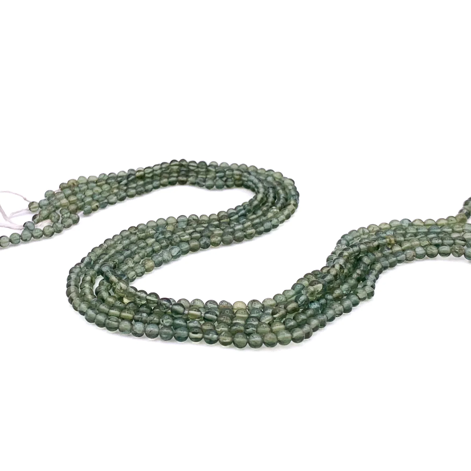 Green Apatite 3.5mm Smooth Rounds Bead Strand - Image 5