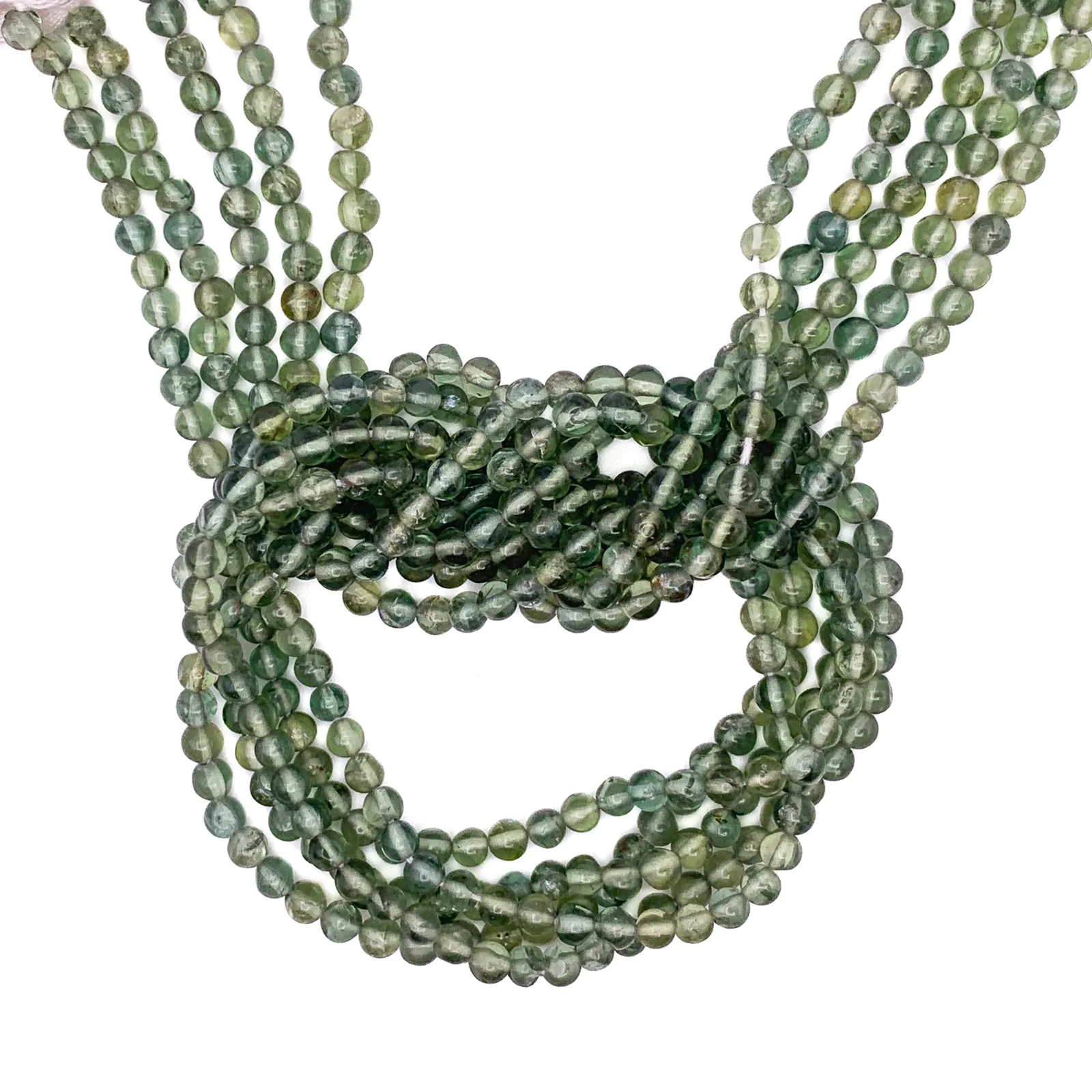 Green Apatite 3.5mm Smooth Rounds Bead Strand - Image 6