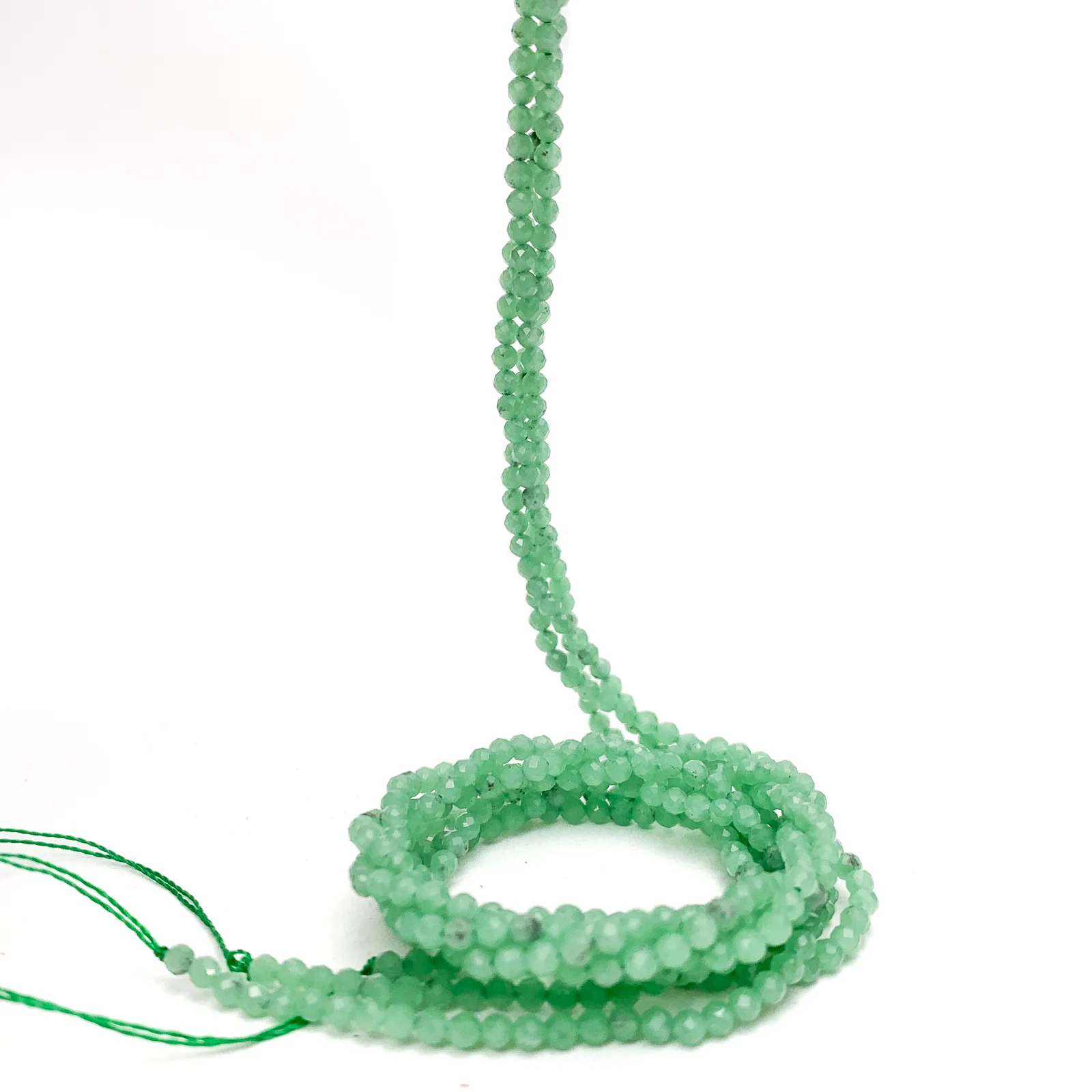 Green Aventurine 2mm Faceted Rounds Bead Strand - Image 5
