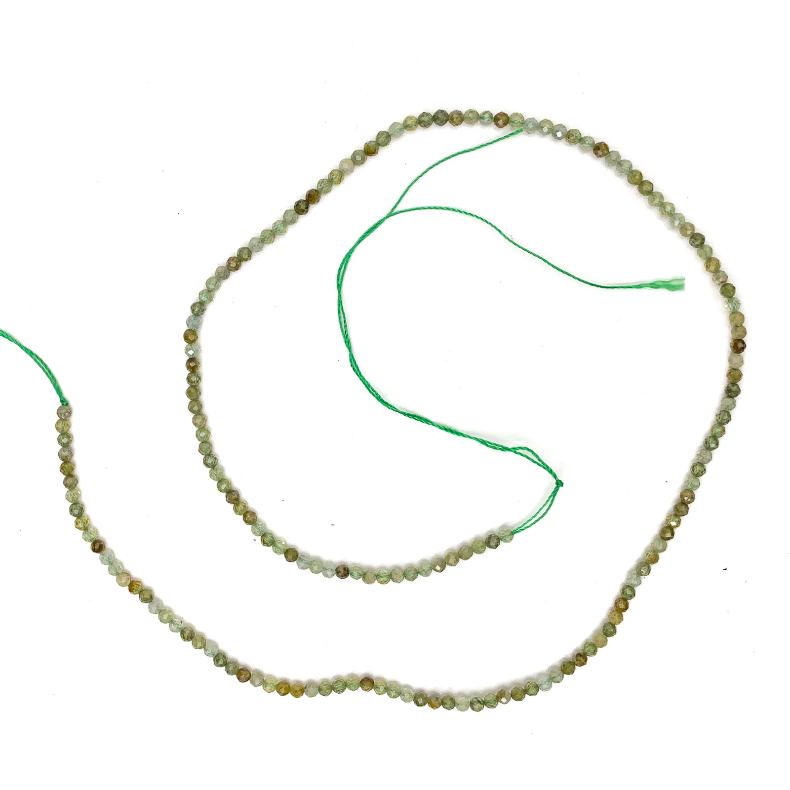 Green Garnet 2.5mm Faceted Rounds Bead Strand - Image 2