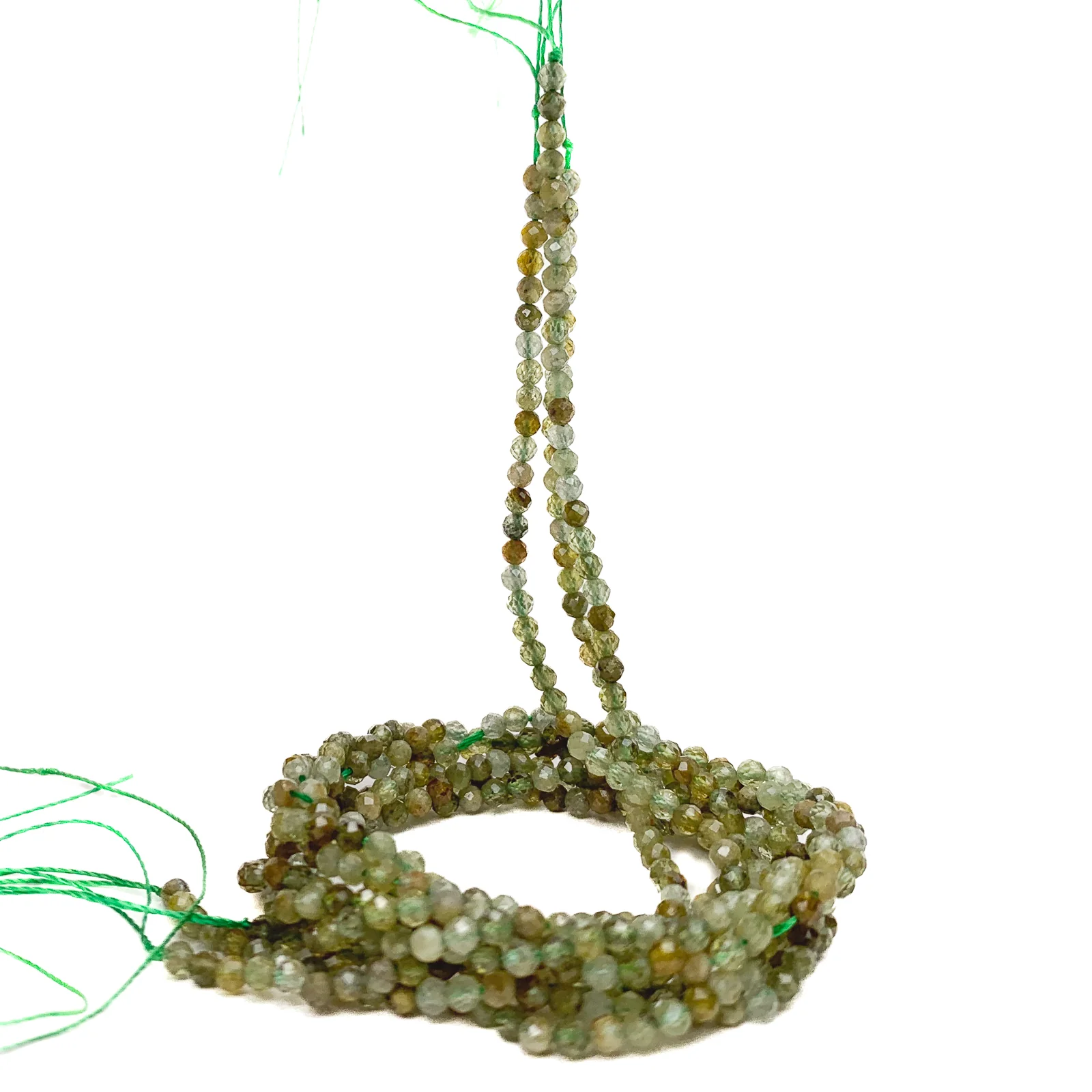 Green Garnet 2.5mm Faceted Rounds Bead Strand - Image 3