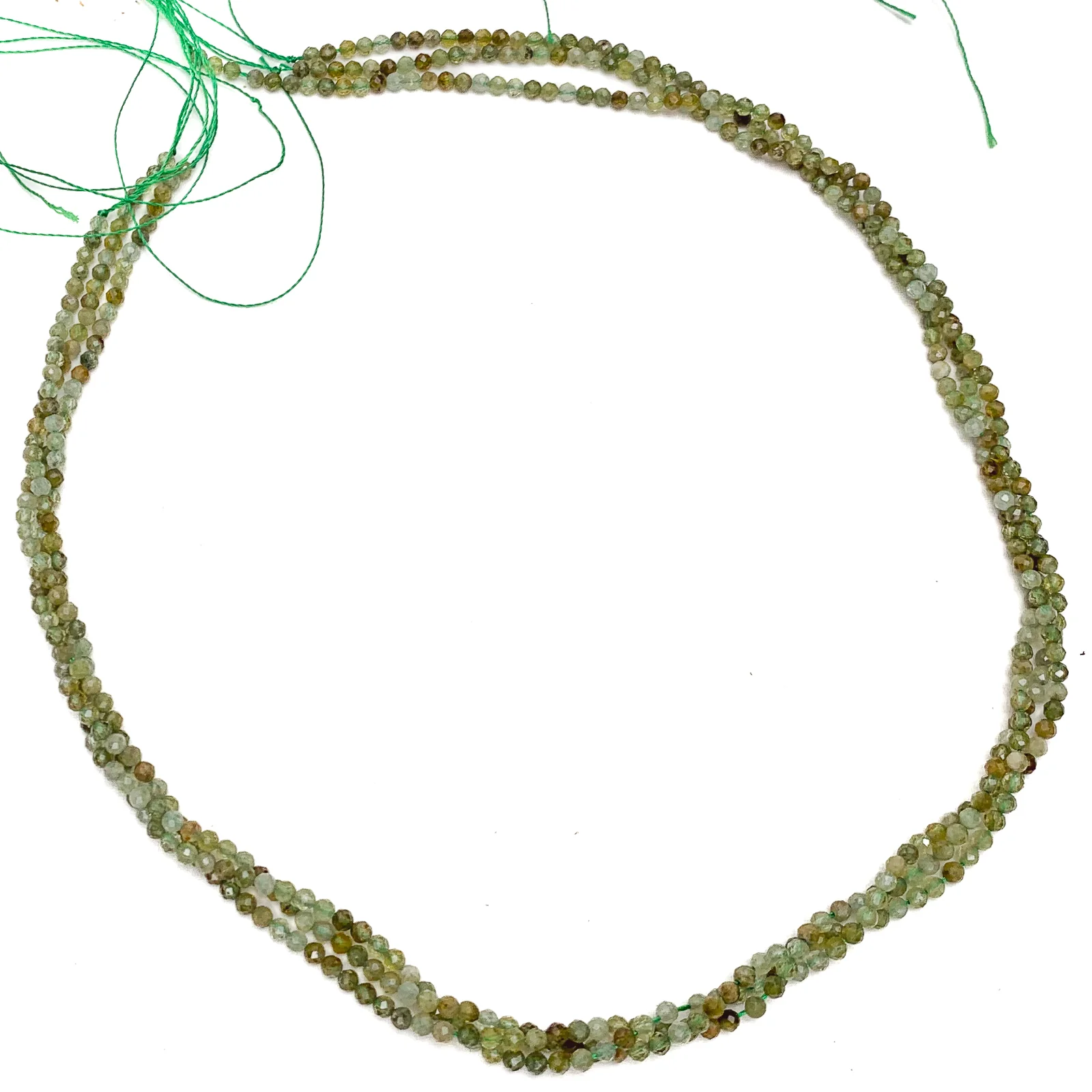 Green Garnet 2.5mm Faceted Rounds Bead Strand - Image 4