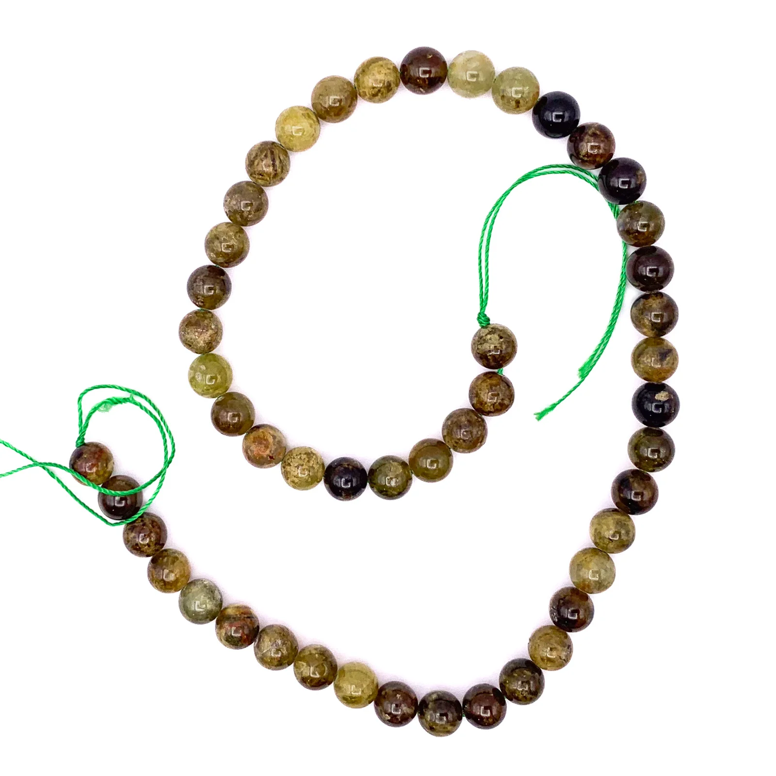 Green Garnet 8mm Smooth Rounds Bead Strand - Image 2