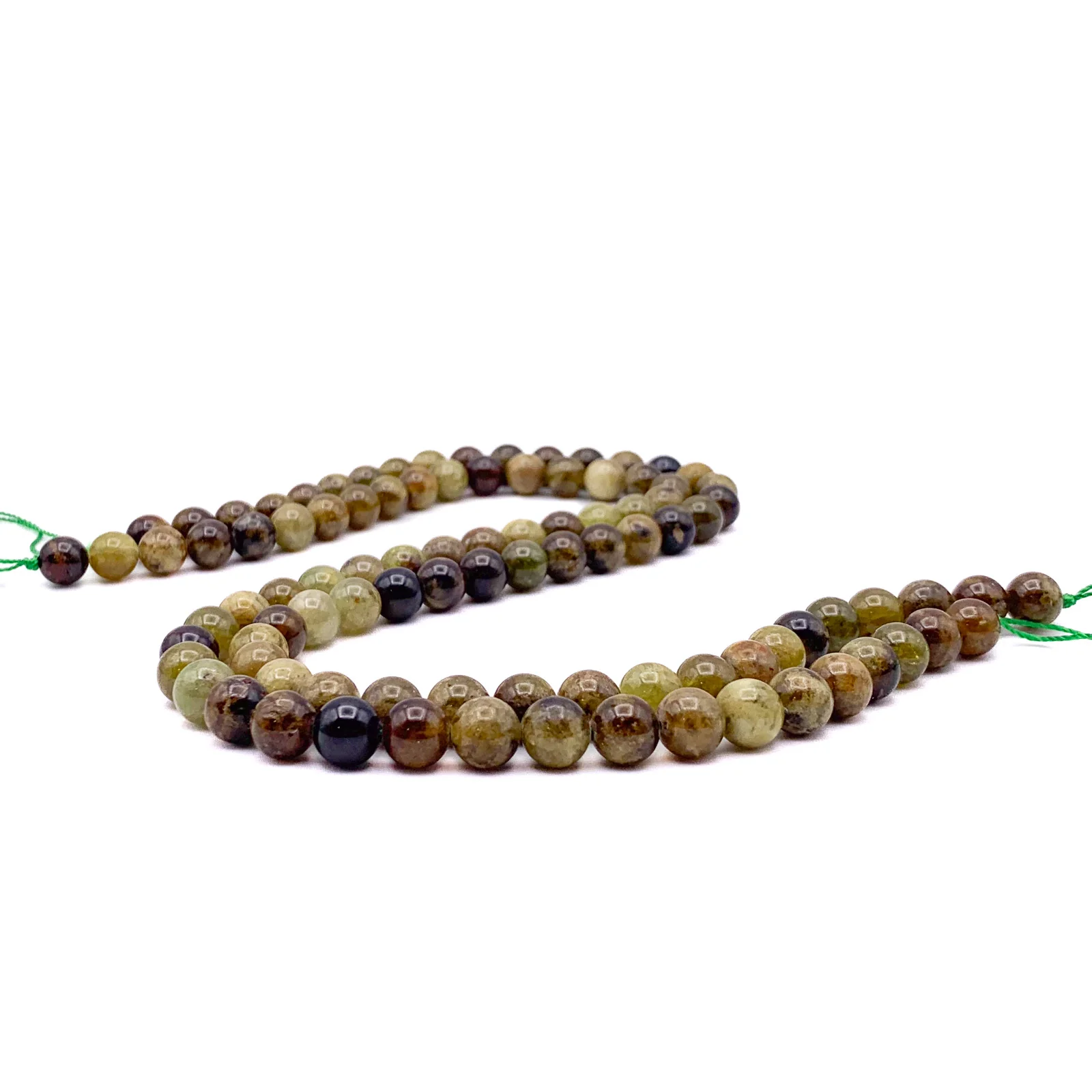 Green Garnet 8mm Smooth Rounds Bead Strand - Image 3
