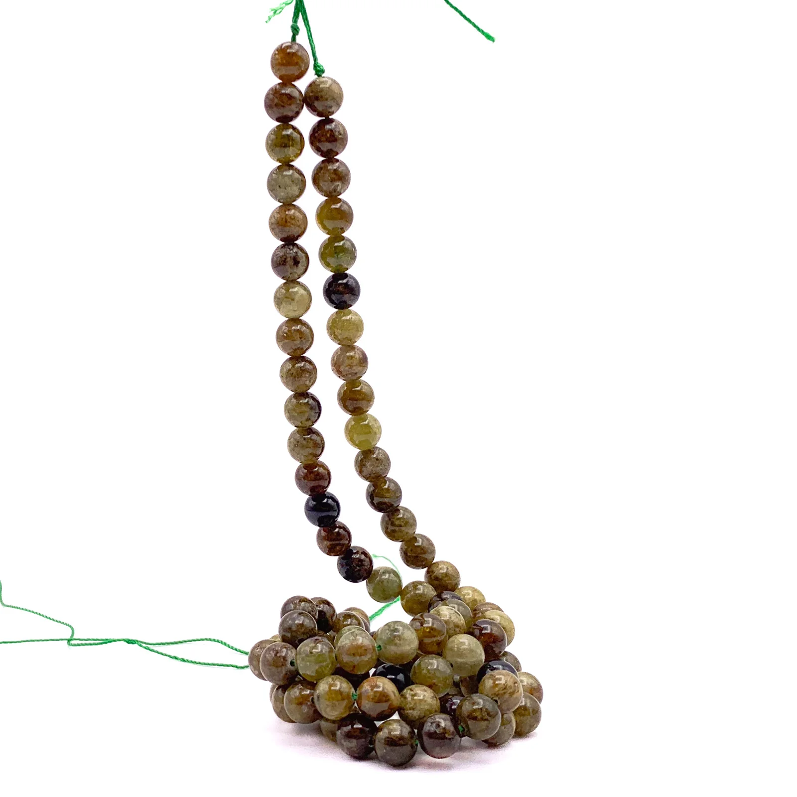 Green Garnet 8mm Smooth Rounds Bead Strand - Image 4