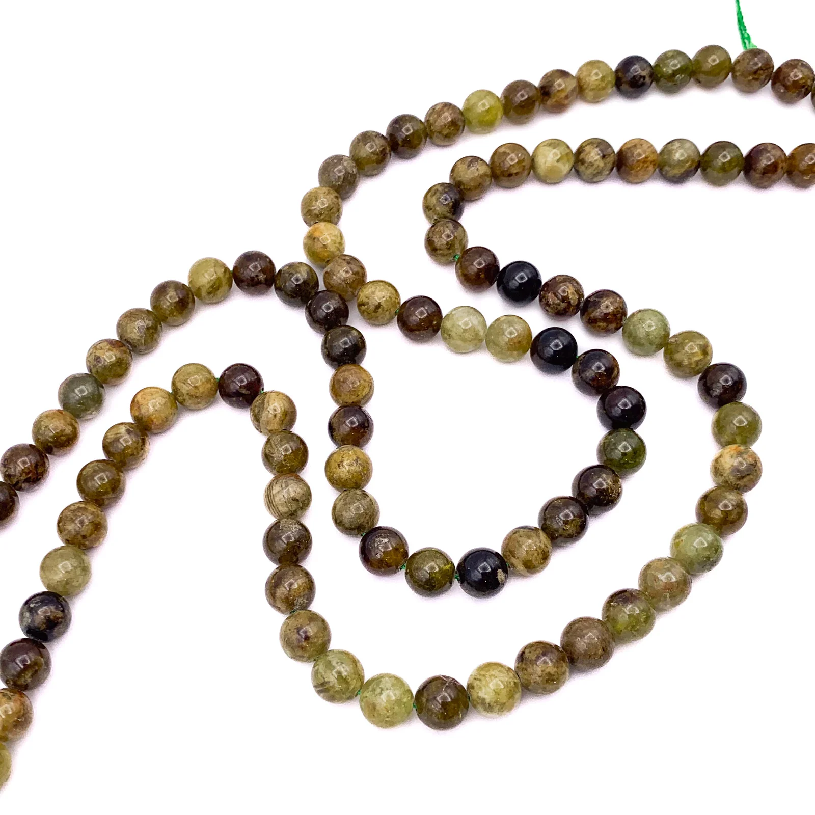 Green Garnet 8mm Smooth Rounds Bead Strand - Image 5