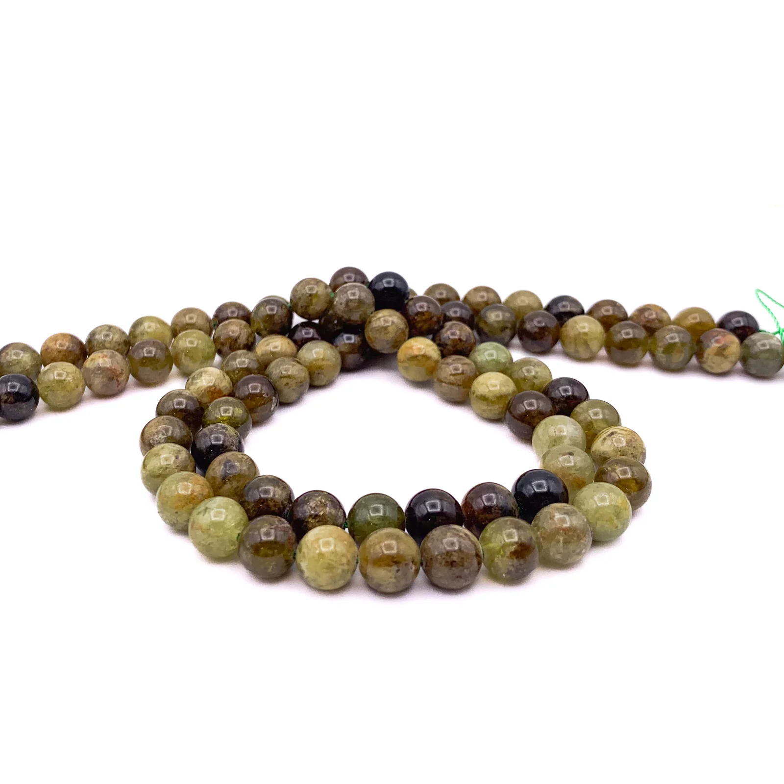 Green Garnet 8mm Smooth Rounds Bead Strand - Image 7