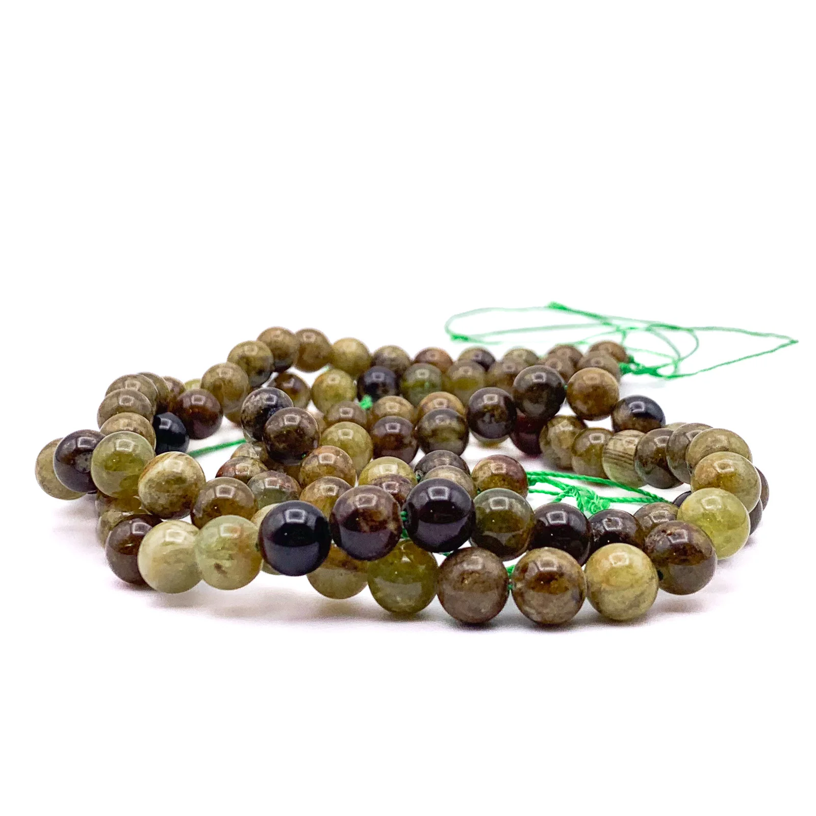 Green Garnet 8mm Smooth Rounds Bead Strand - Image 9