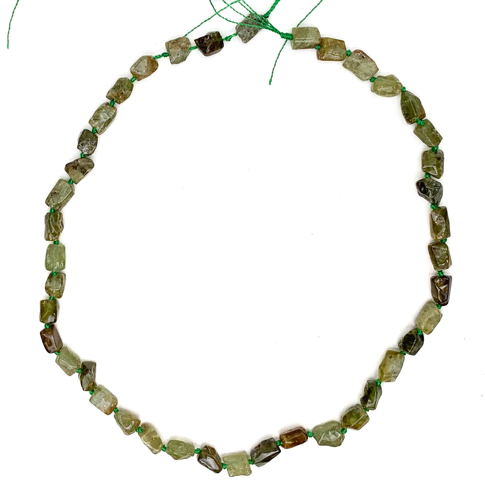 Green Garnet Small Rectangles Bead Strand - Image 2