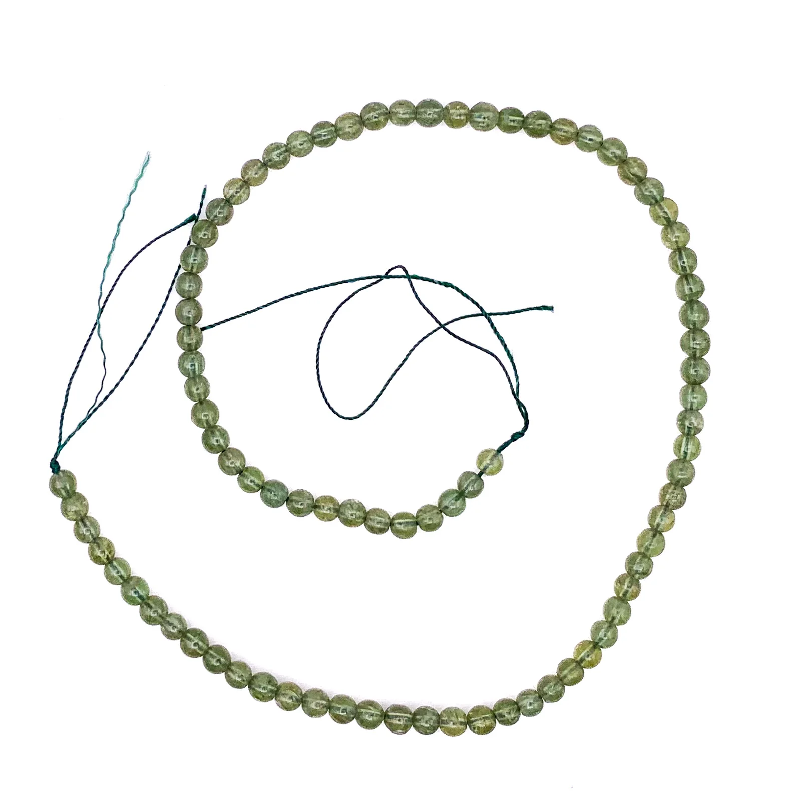Green Moss Agate 5mm Smooth Rounds Bead Strand - Image 2