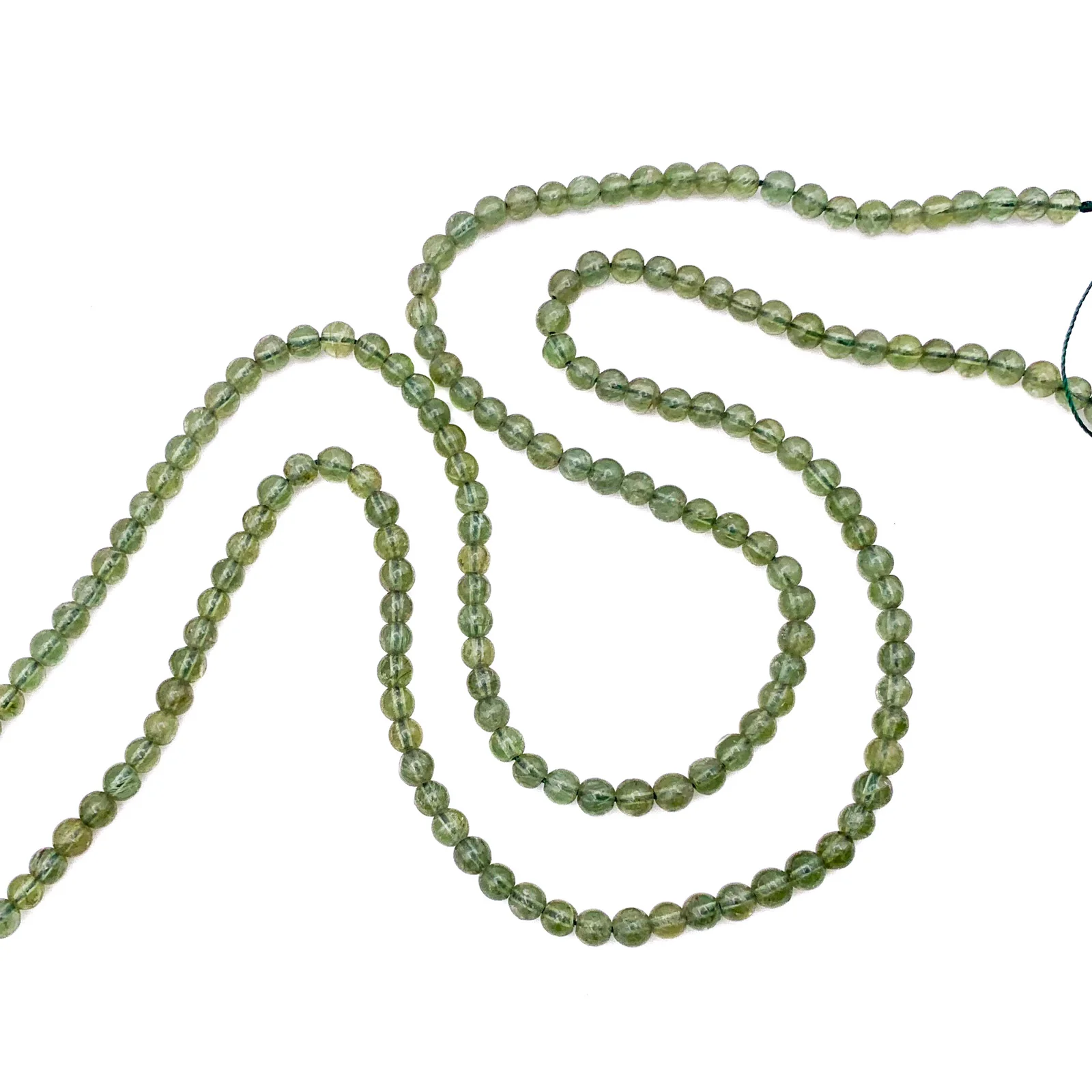 Green Moss Agate 5mm Smooth Rounds Bead Strand - Image 3
