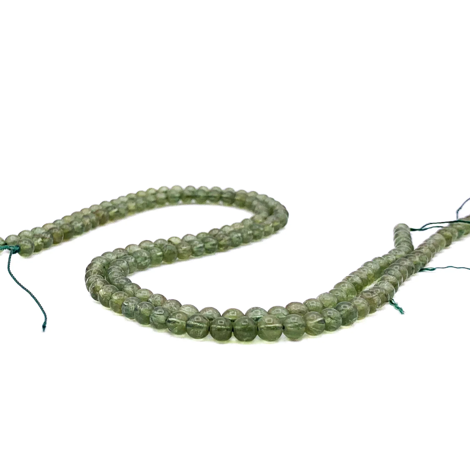 Green Moss Agate 5mm Smooth Rounds Bead Strand - Image 4