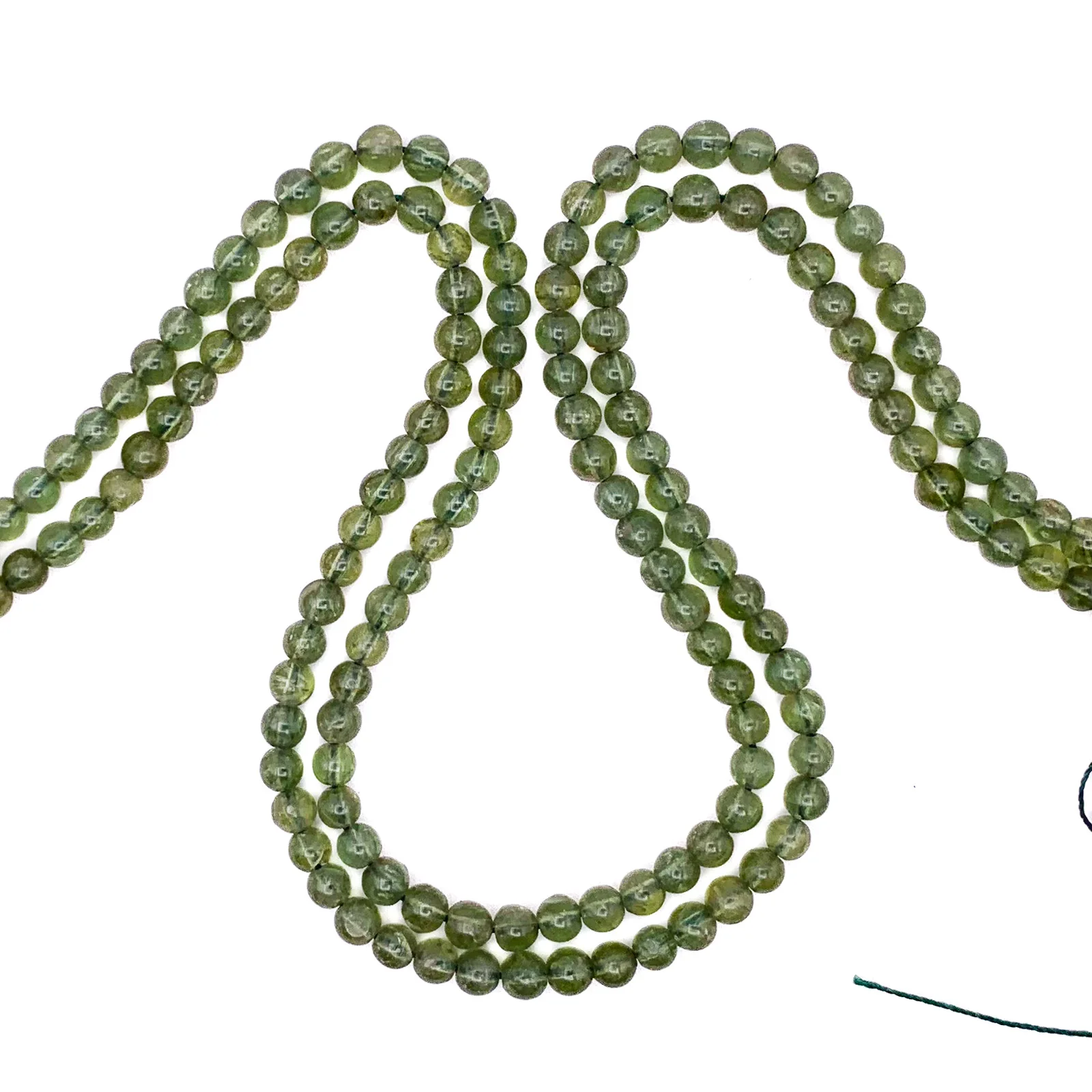 Green Moss Agate 5mm Smooth Rounds Bead Strand - Image 5