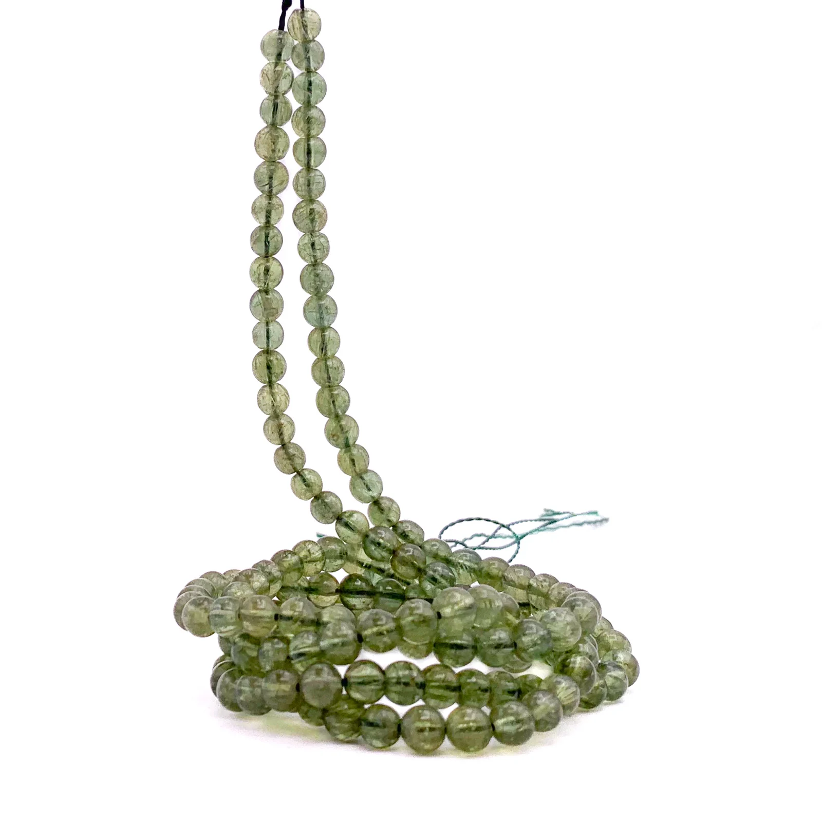 Green Moss Agate 5mm Smooth Rounds Bead Strand - Image 6
