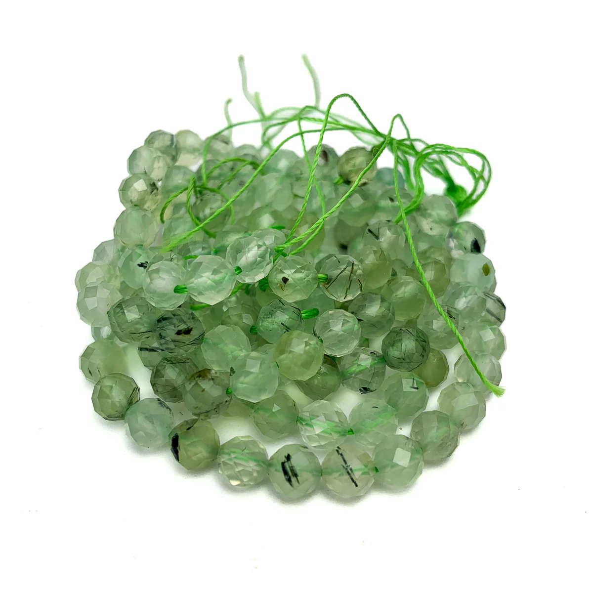 Green Quartz 6mm Faceted Rounds - Image 3