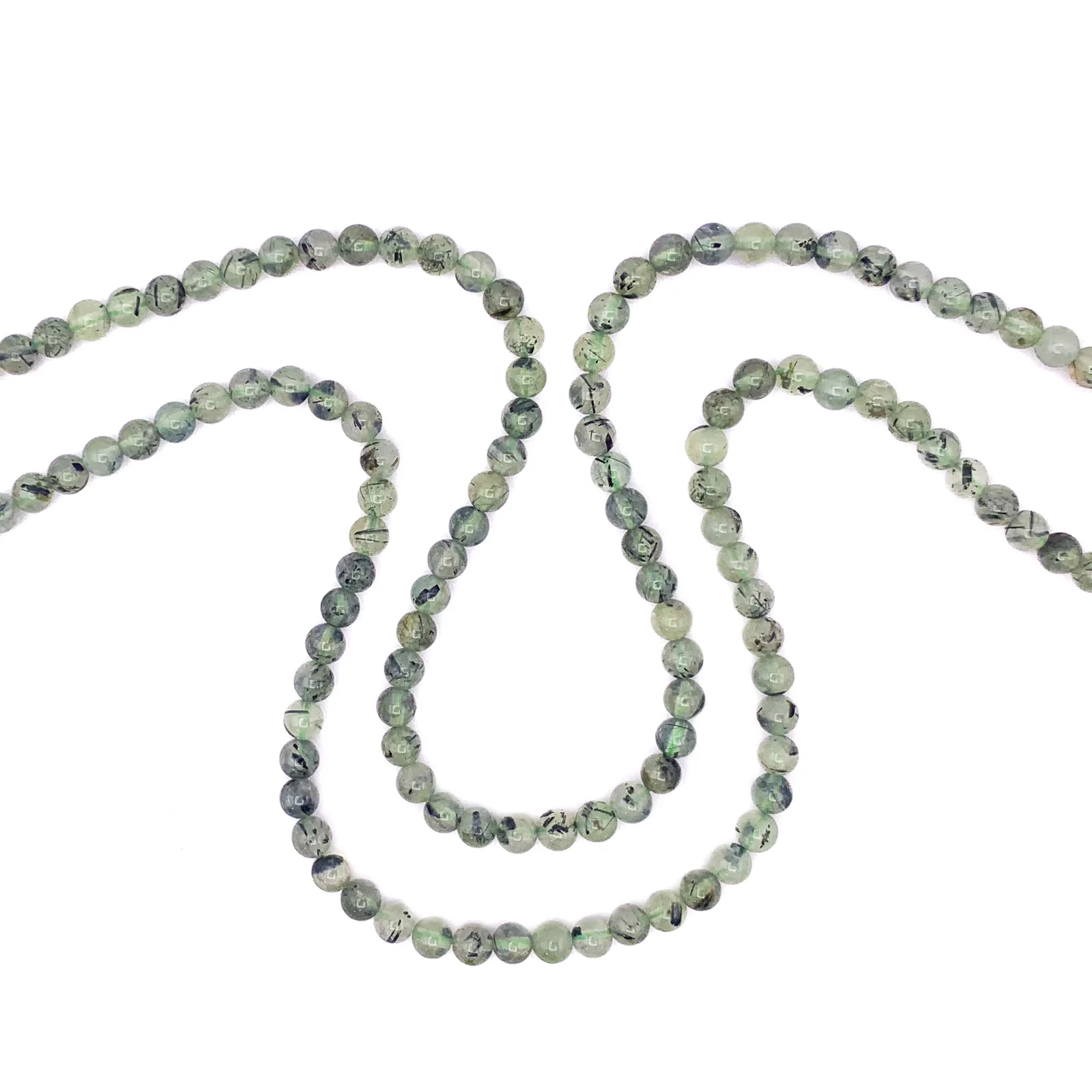 Green Rutilated Quartz 6mm Smooth Rounds Bead Strand - Image 3