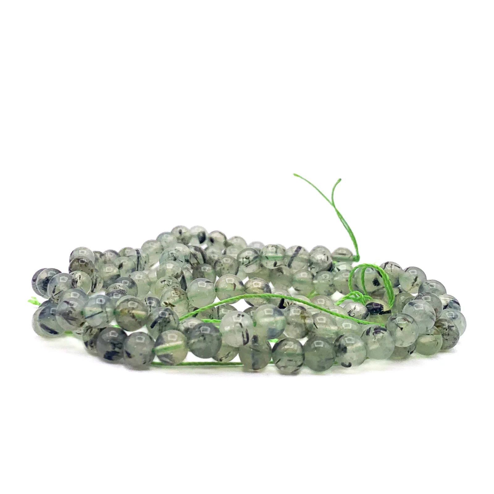 Green Rutilated Quartz 6mm Smooth Rounds Bead Strand - Image 8