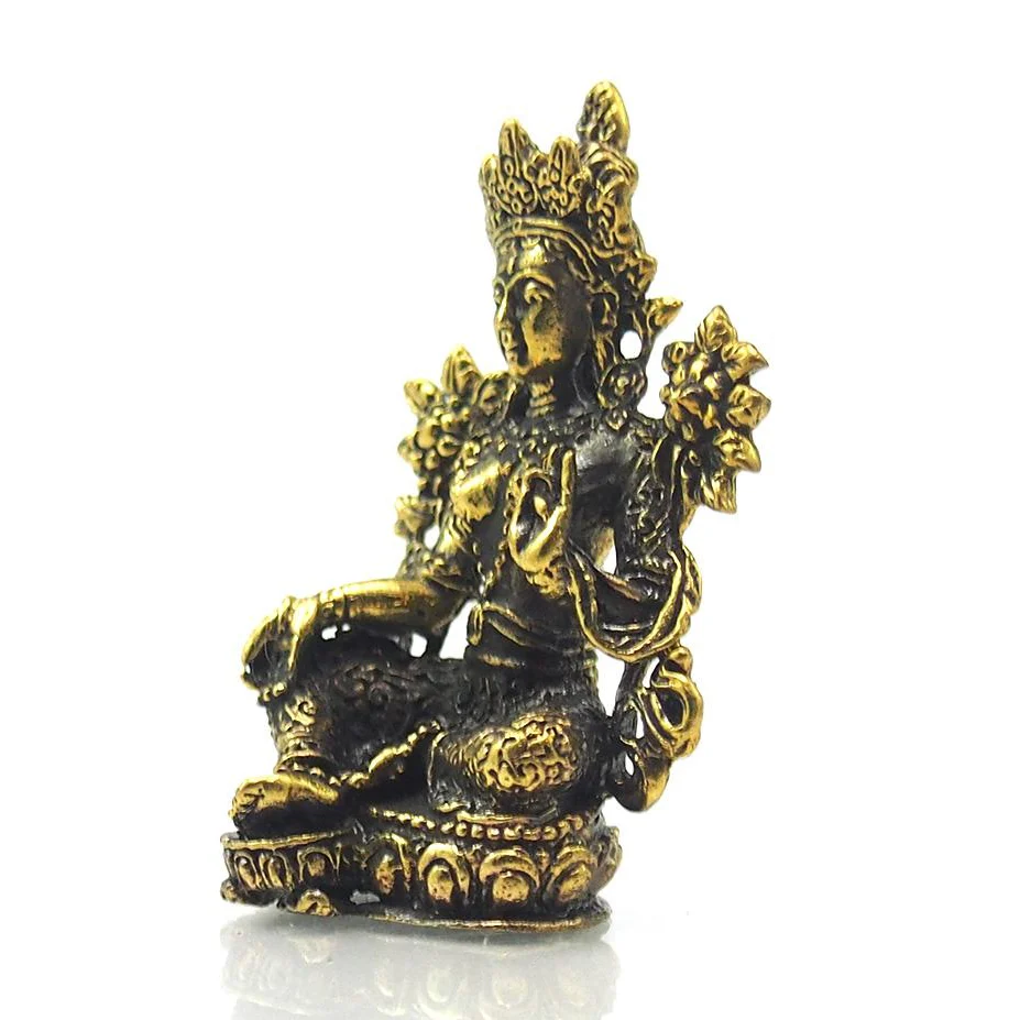 Green Tara Brass Statue - Image 2