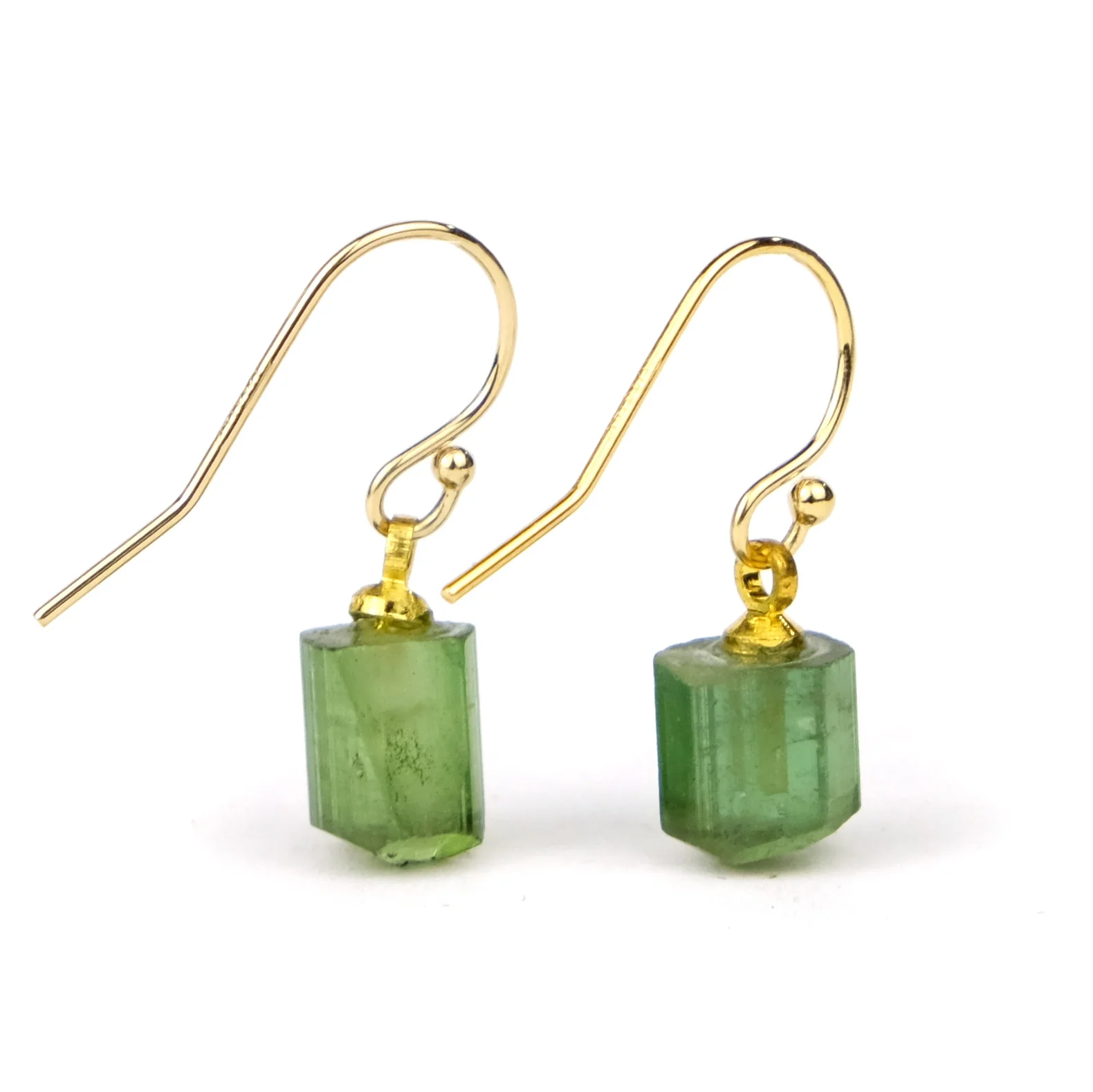 Green Tourmaline Earrings with Gold Filled French Ear Wires - Image 2