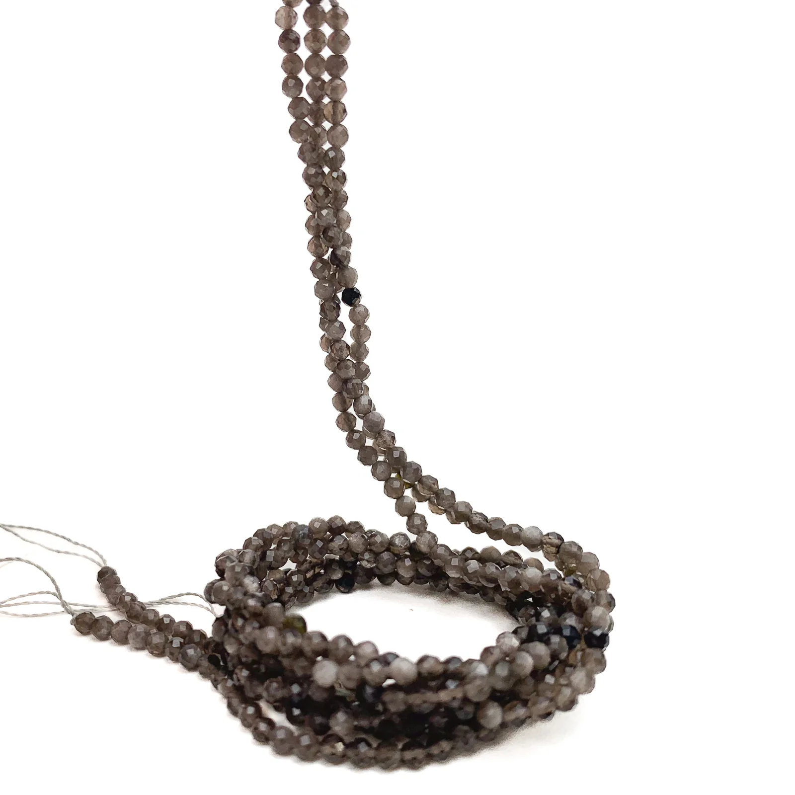 Grey Moonstone 2mm Faceted Rounds Bead Strand - Image 4