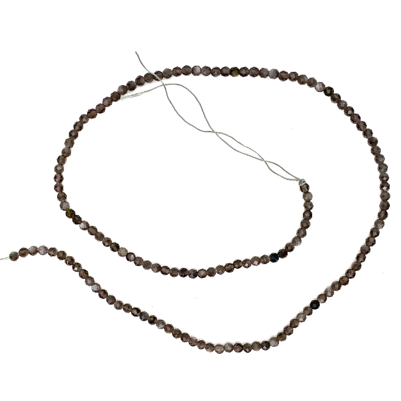 Grey Moonstone 3mm Faceted Rounds Bead Strand - Image 2