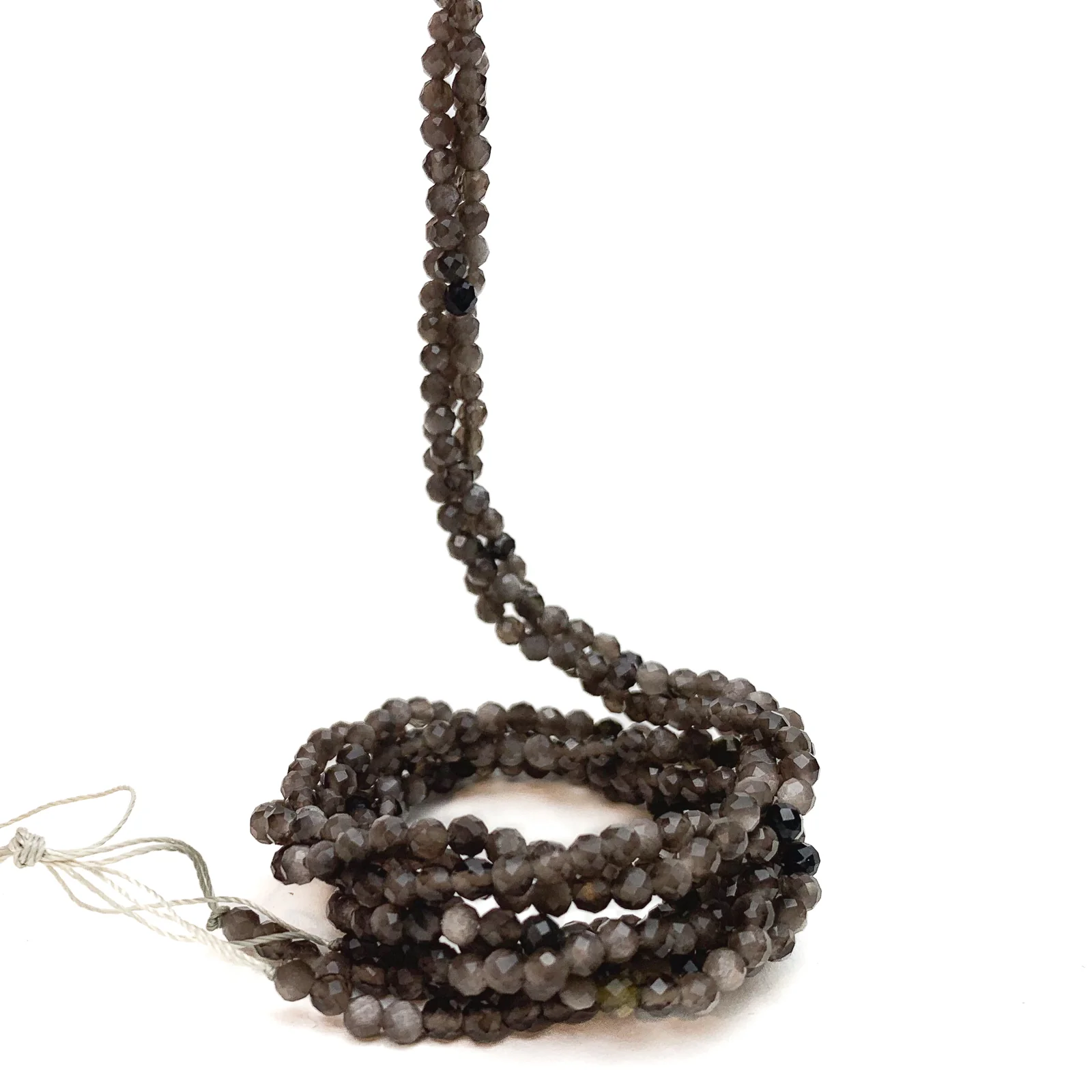 Grey Moonstone 3mm Faceted Rounds Bead Strand - Image 3