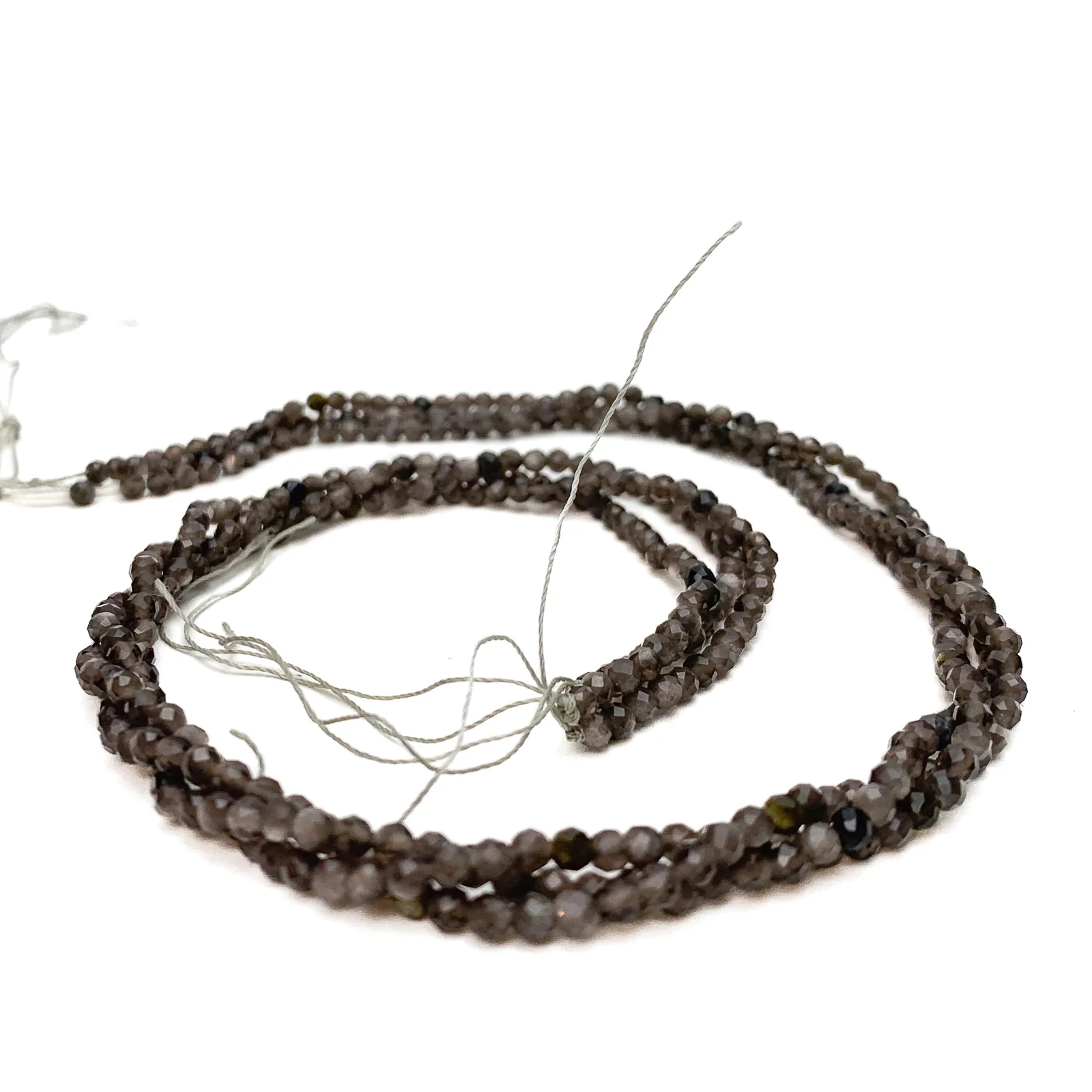 Grey Moonstone 3mm Faceted Rounds Bead Strand - Image 5
