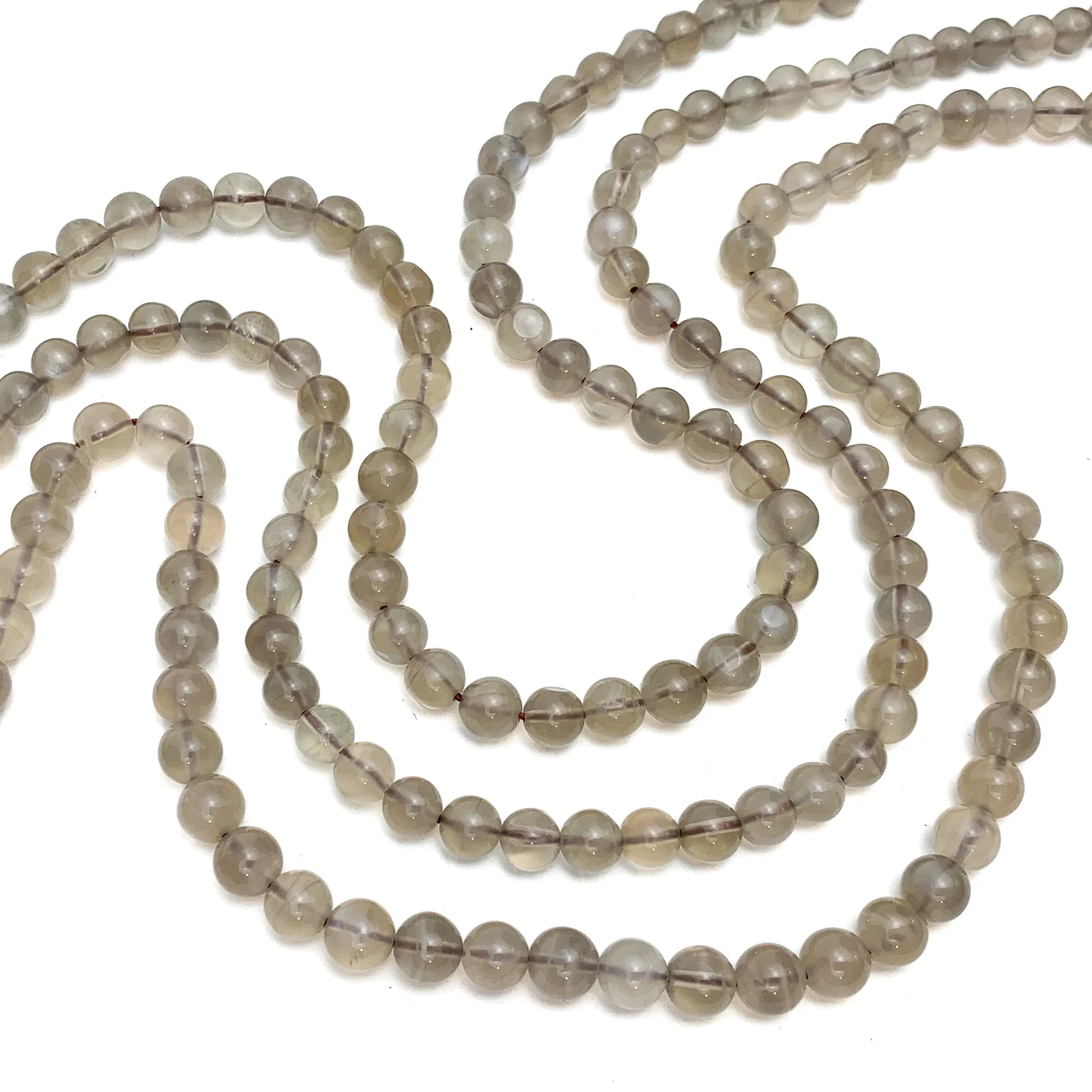 Grey Moonstone 7mm Smooth Rounds Bead Strand - Image 5