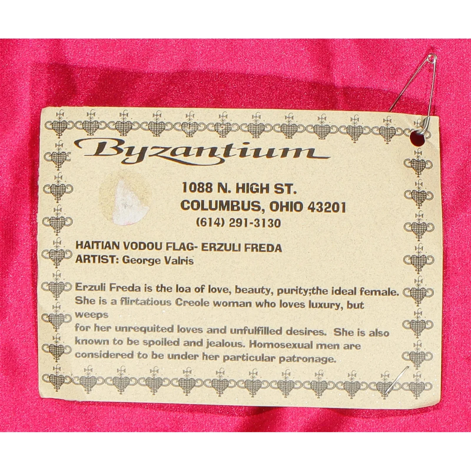 Haitian Drapo Vodou Flag, "Erzulie Dantor" - Image 4