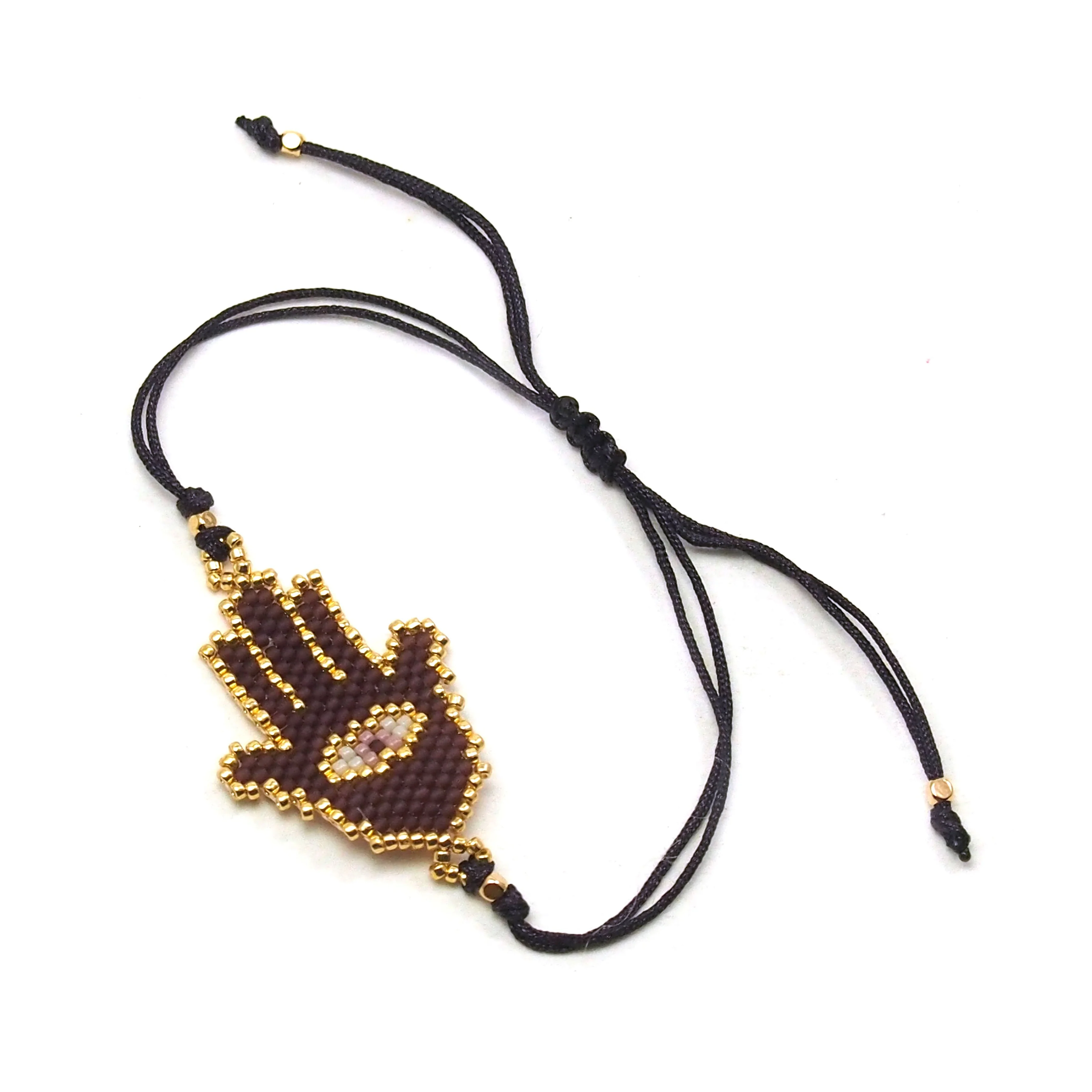 Hamsa (2) with Evil Eye Hand-Loomed Bracelet - Image 3