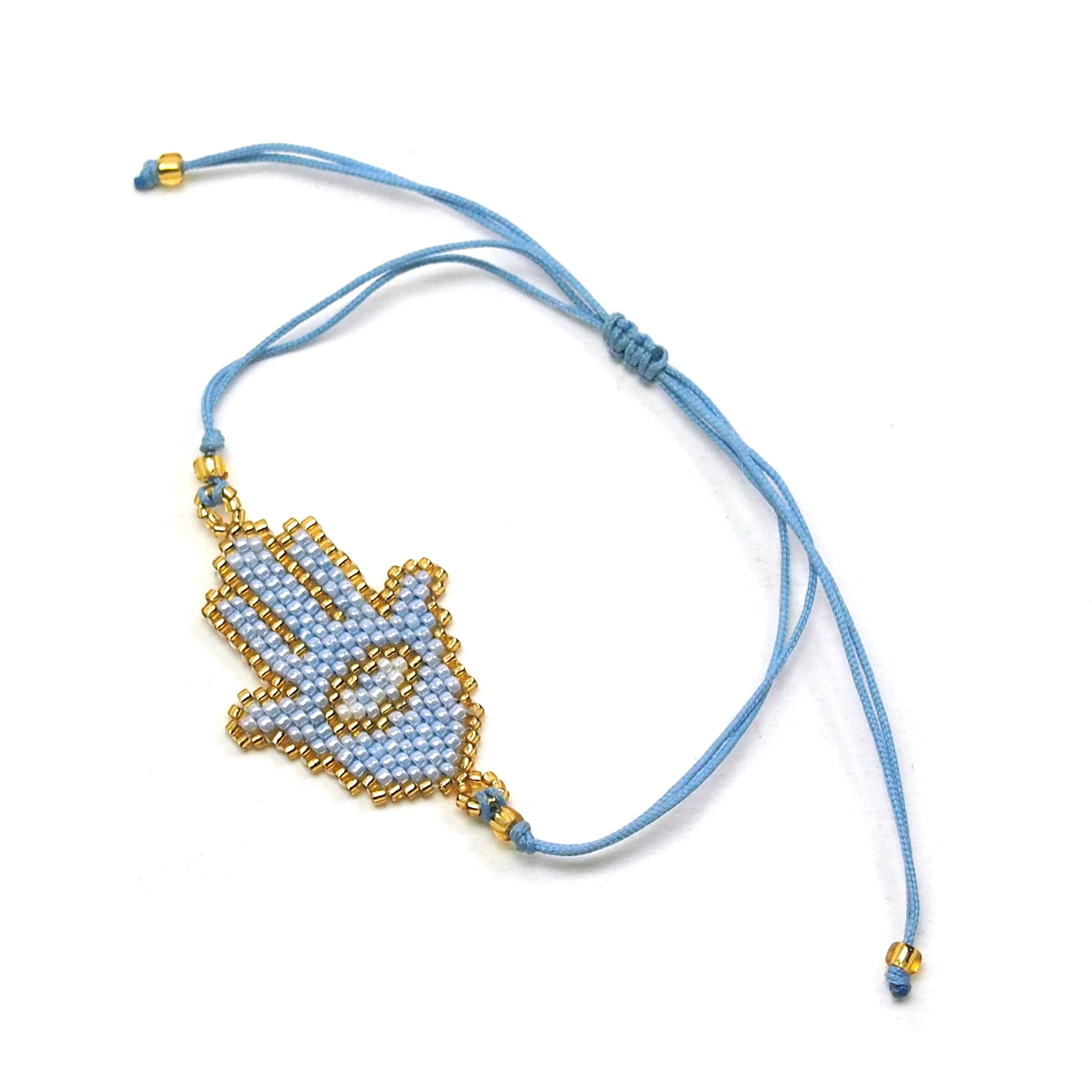 Hamsa (2) with Evil Eye Hand-Loomed Bracelet - Image 4
