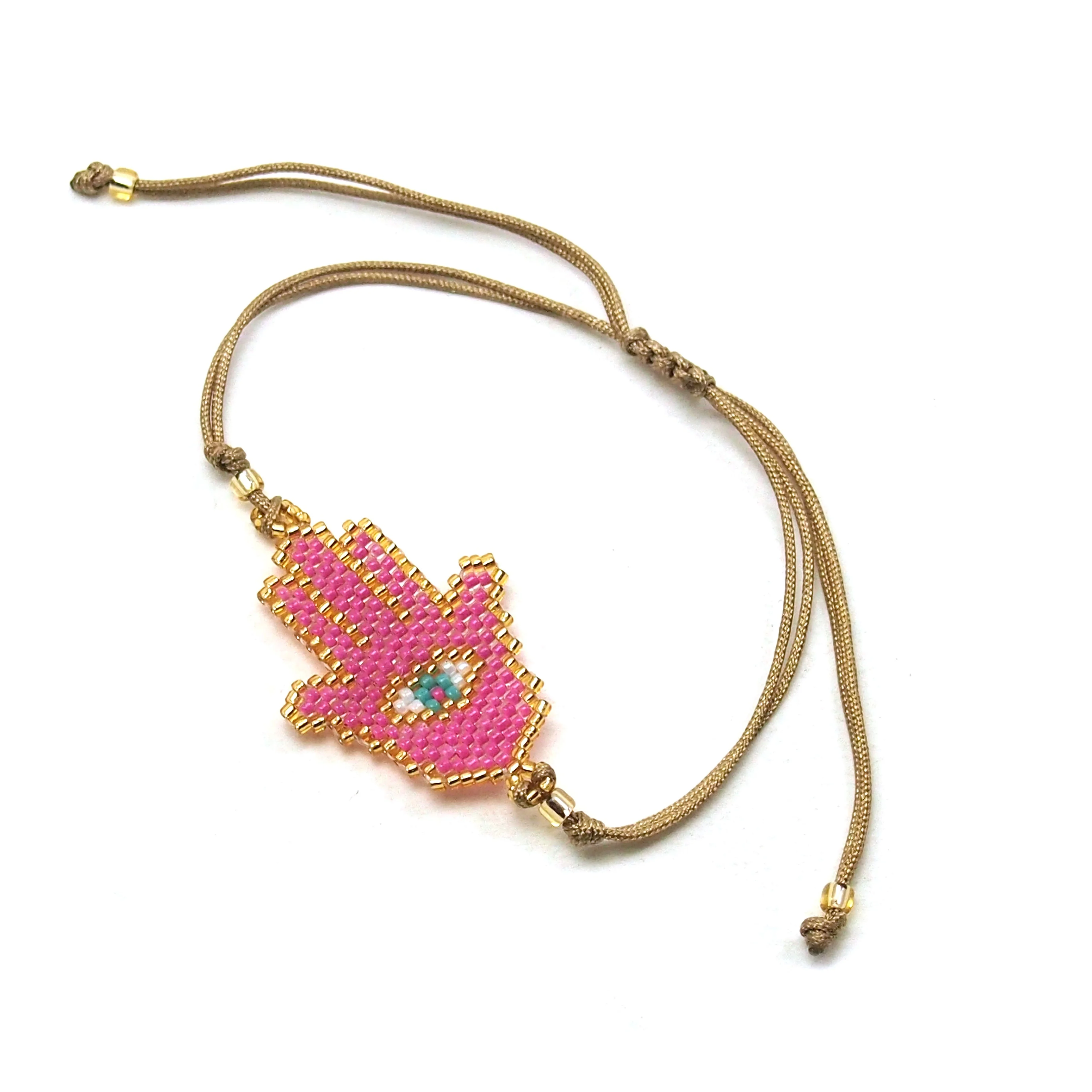 Hamsa (2) with Evil Eye Hand-Loomed Bracelet - Image 5