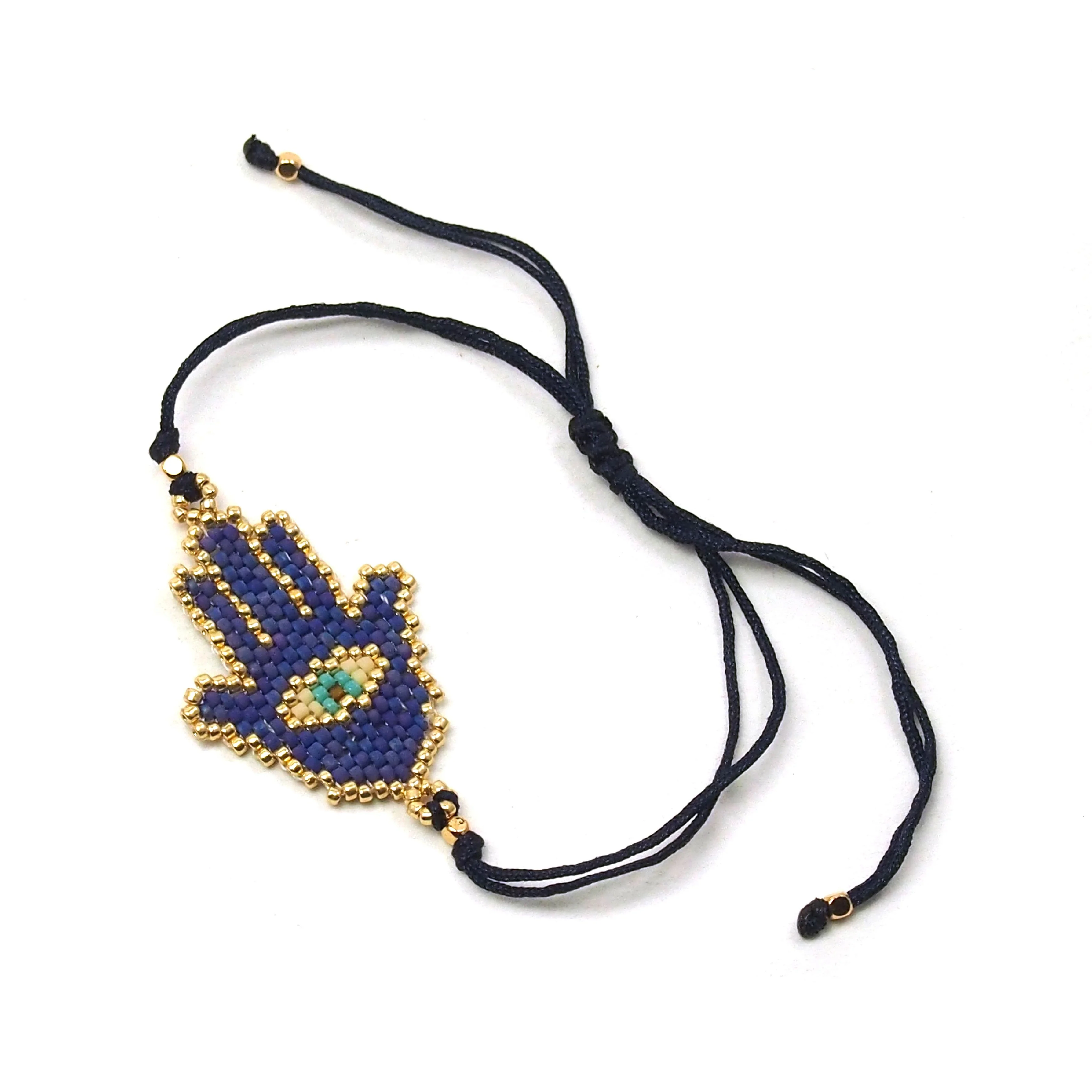 Hamsa (2) with Evil Eye Hand-Loomed Bracelet - Image 6