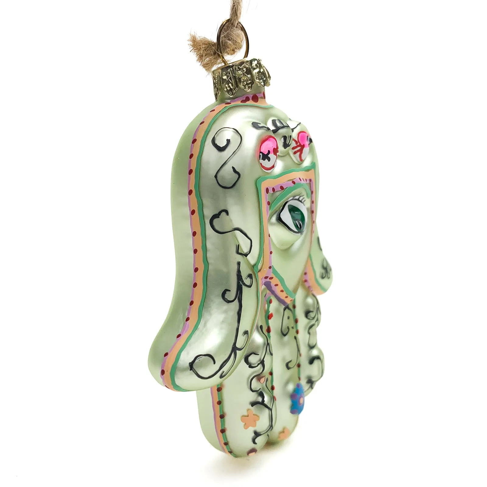 Hand of Fatima/Hamsa Glass Ornament, E - Image 2