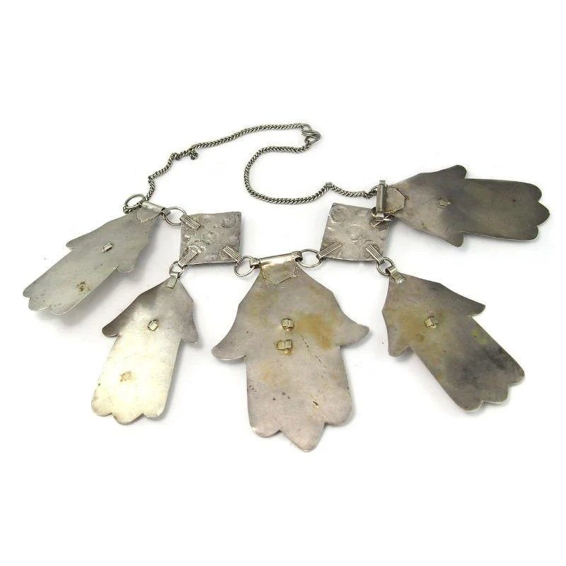 Hamsa Heirloom Grande Necklace From Tiznit, Morocco - Image 6