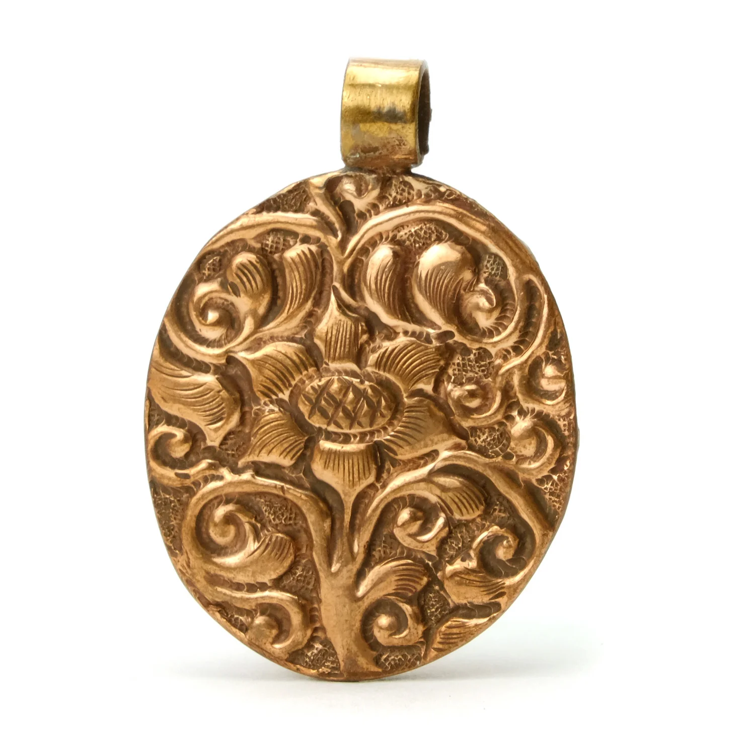 Hamsa with Evil Eye Mother of Pearl Copper Pendant # 55 - 2 - Image 3