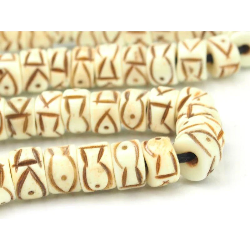 Hand-Carved Cow Bone Beads 2 - Image 4