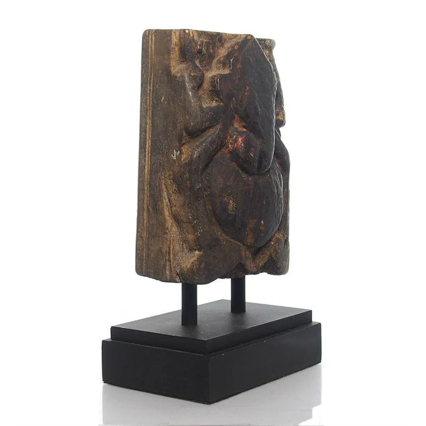 Hand-Carved Ganesha Wood Panel 1 - Image 4