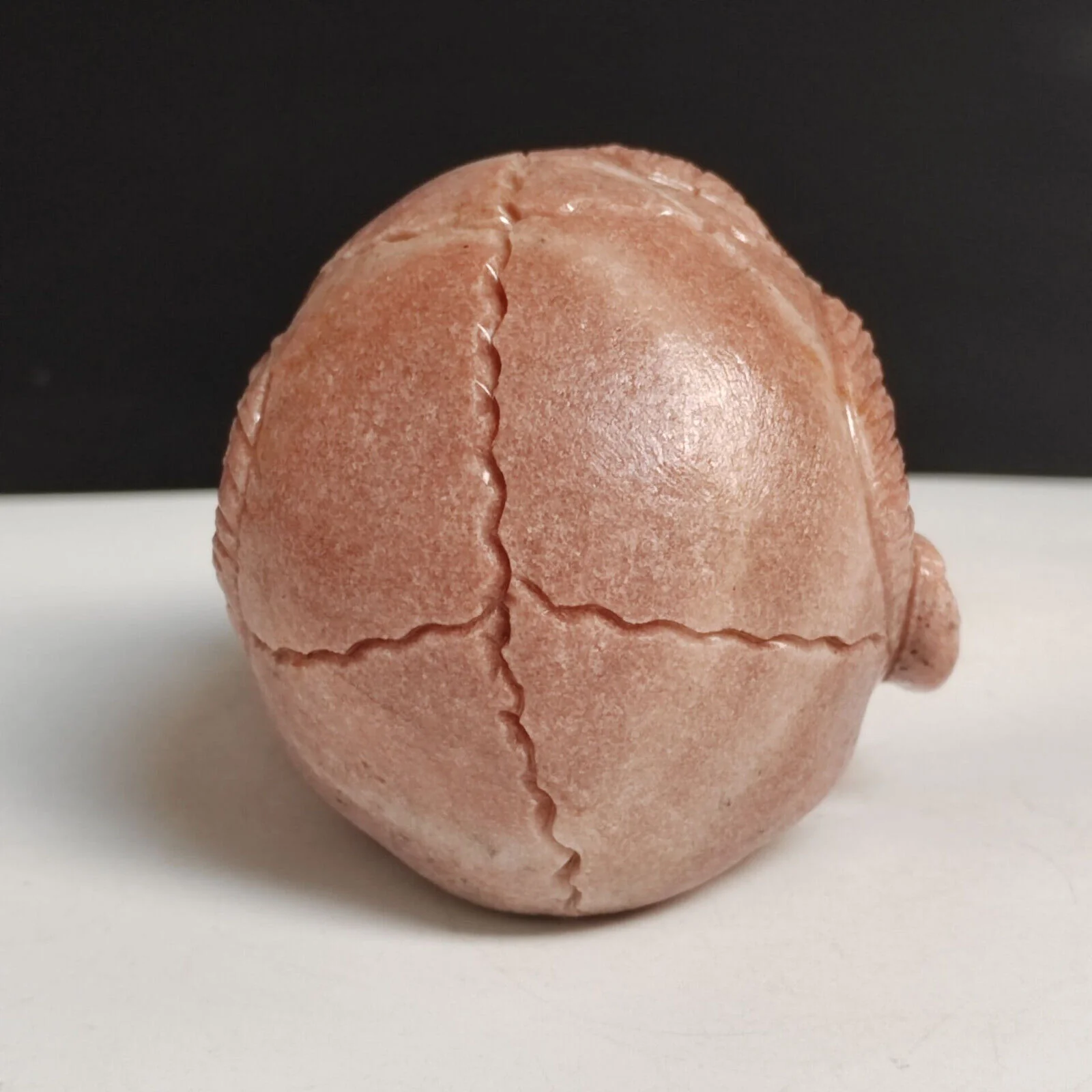 Hand-Carved Natural Quartzite Mineral Specimen Skull, Human Face Sculpture - Image 9
