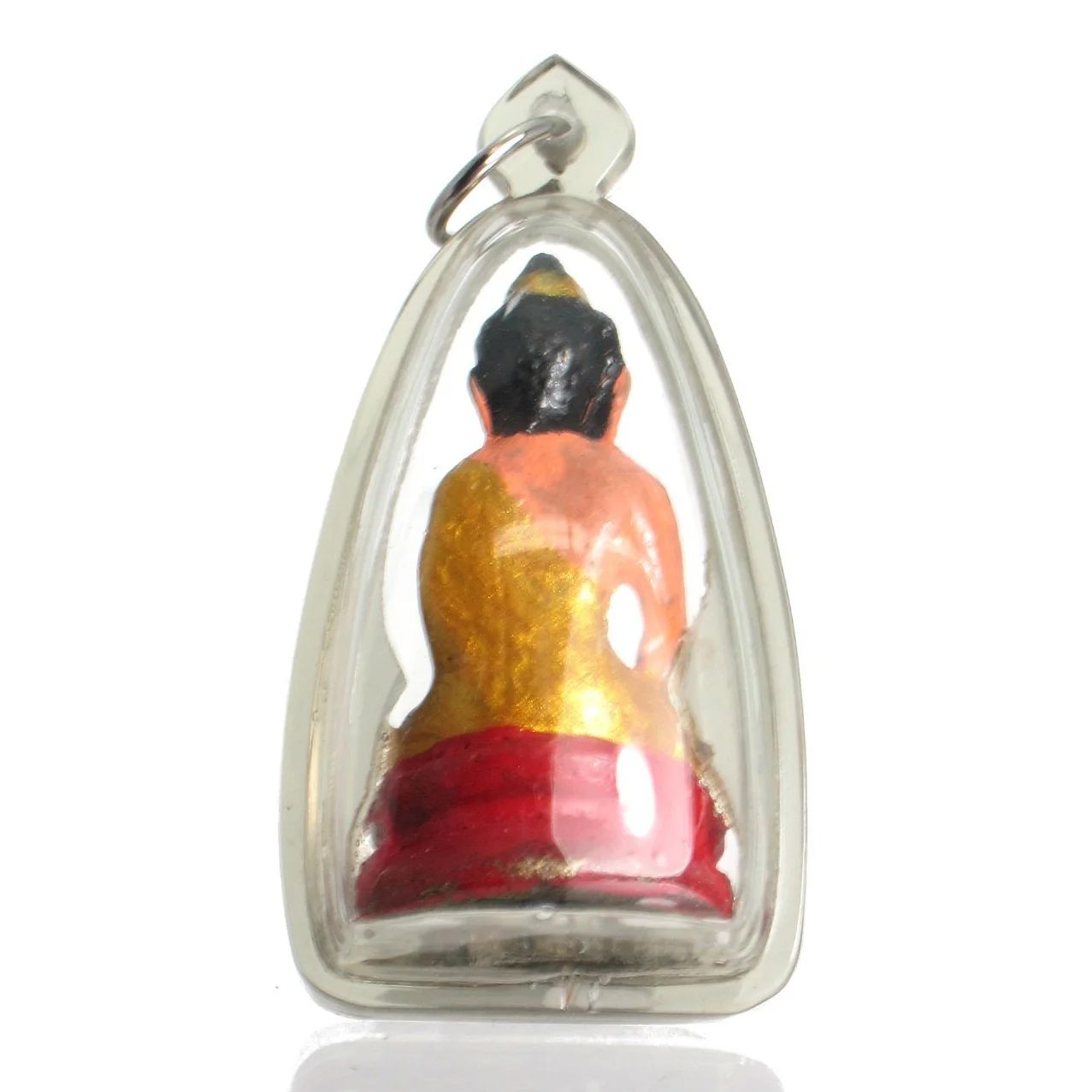 Hand Painted Lord Buddha Conquering Mara (Evil) Amulet - Image 2