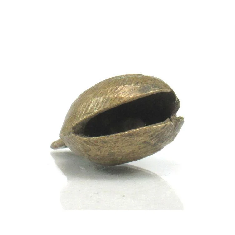 Hand Wrought Antique Brass Bell Bead Charm - Image 4