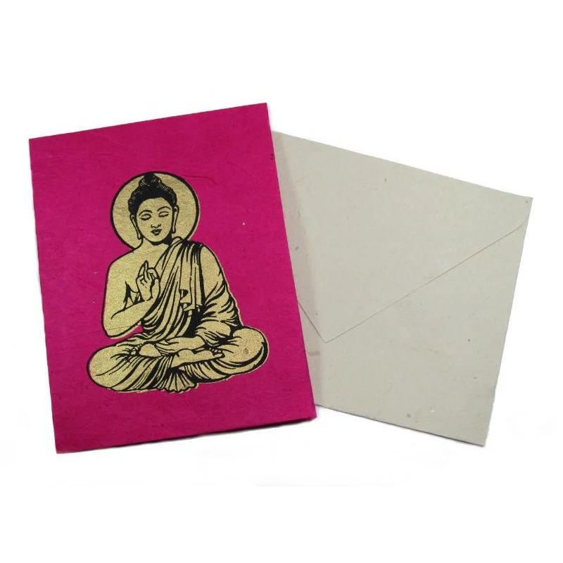 Handmade Greeting Card from Nepal ("Be Not Fearful" Buddha) - Image 3