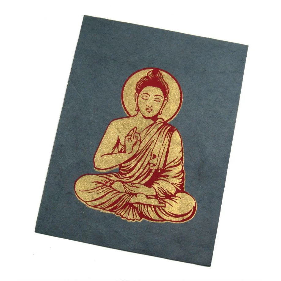 Handmade Greeting Card from Nepal ("Be Not Fearful" Buddha) - Image 5