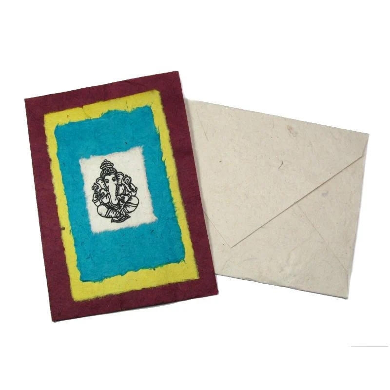 Handmade Greeting Card from Nepal (Ganesha) - Image 3