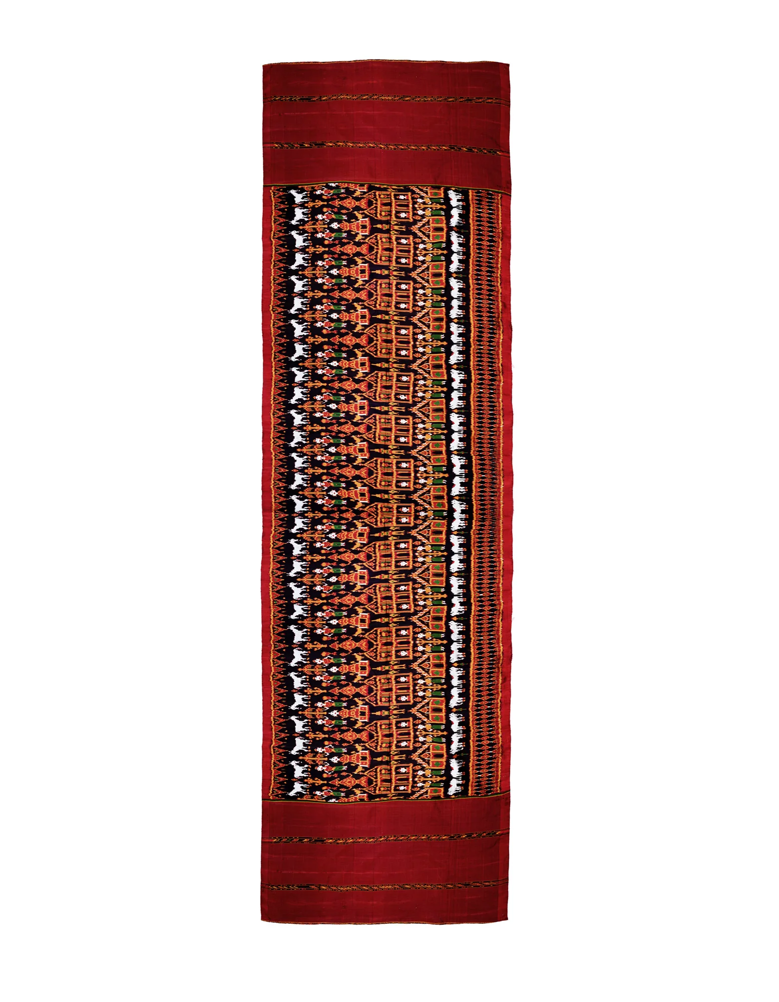 Ensemble 19: Heirloom Temple/ Buddha Scene 100% Silk Wrap with Printed Wrap Skirt from Thailand - Each Item Sold Separately - Image 5