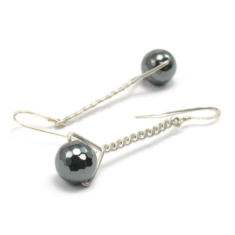 Hematite Earrings with Sterling Silver Earwires - Image 2