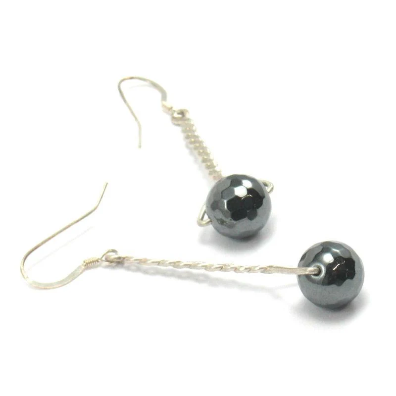 Hematite Earrings with Sterling Silver Earwires - Image 3