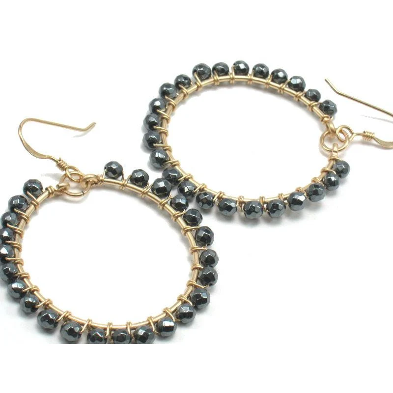Hematite Earrings with Gold Filled Earwires - Image 2
