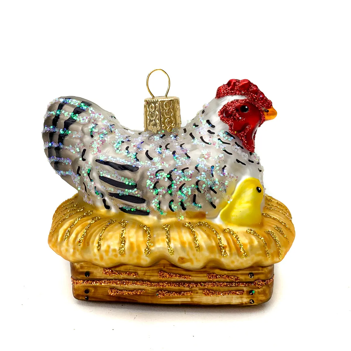 Hen & Chick in a Basket Ornament - Image 2