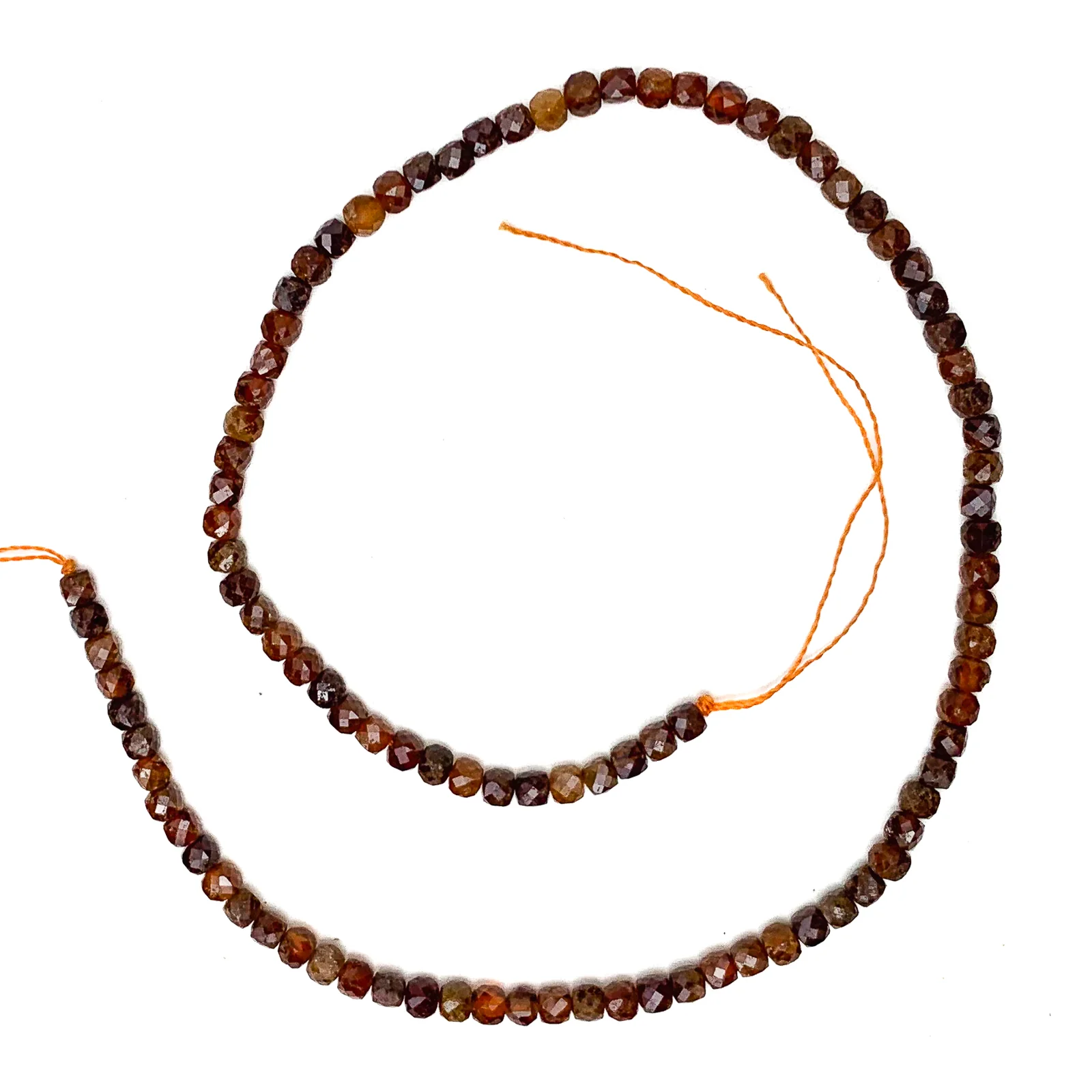 Hessonite Garnet 4mm Faceted Cubes Bead Strand - Image 2